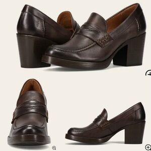 Frye chocolate penny loafers, new, women’s size 10